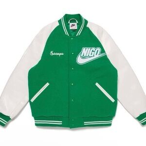 Nike x Nigo NRG Varsity Wool Jacket Green (FV5670-310) Men's Size Small REG $650
